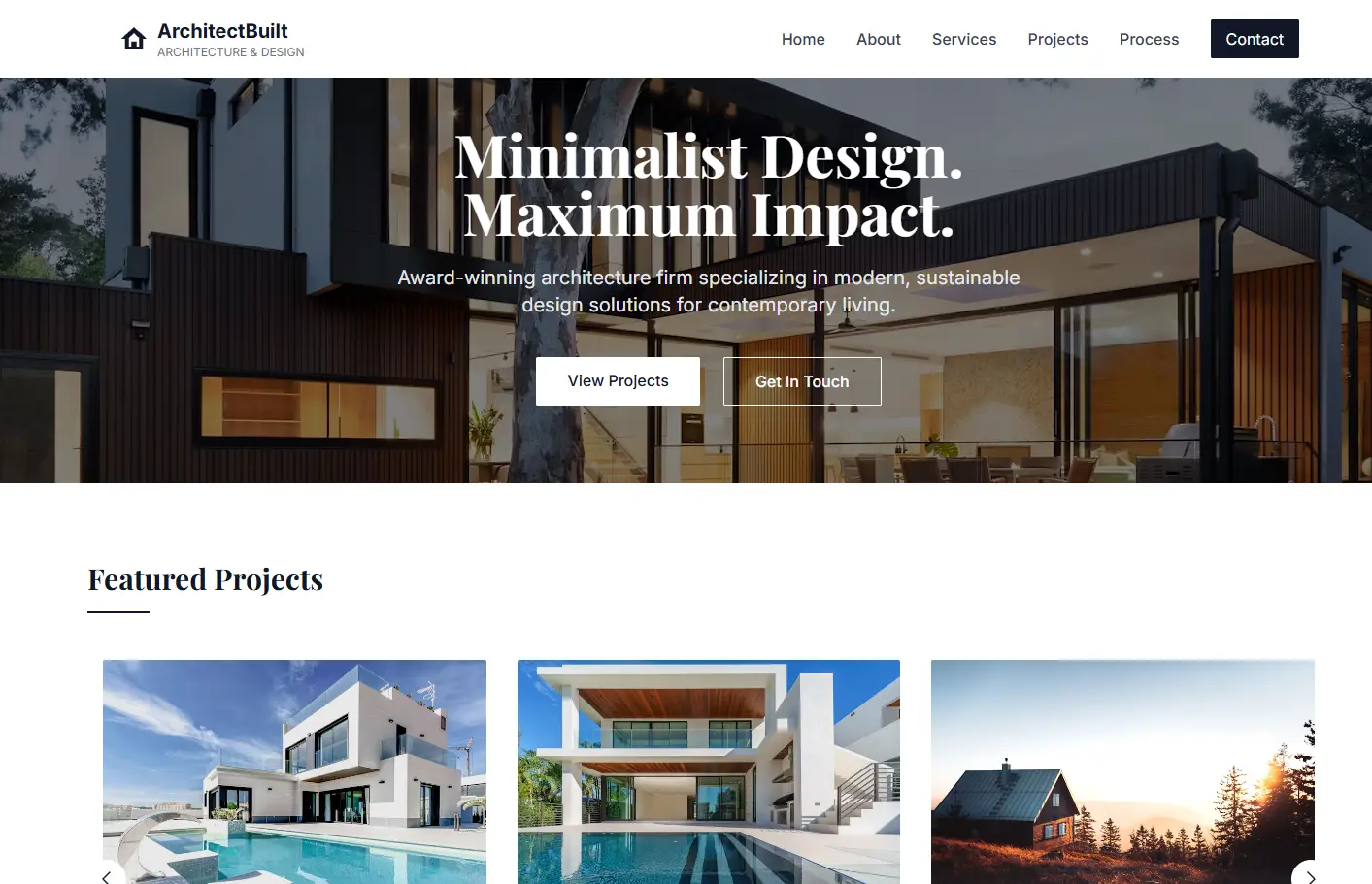 Architect Built architecture and construction website preview